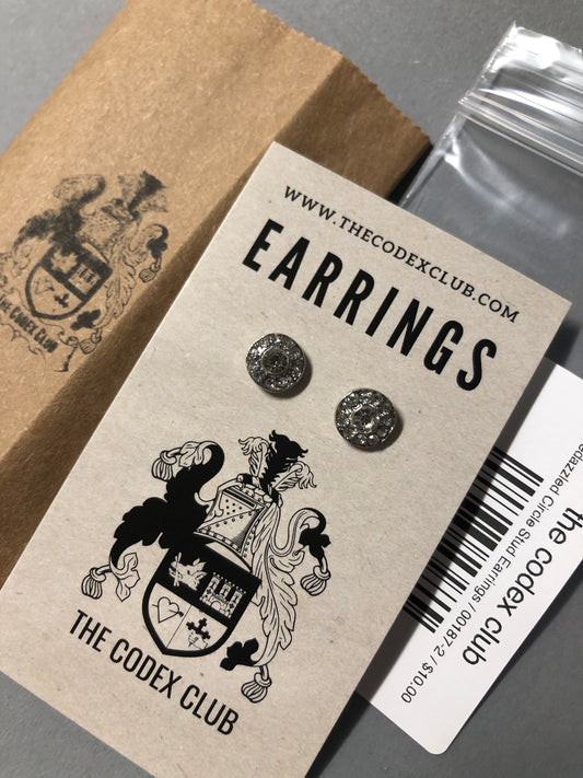 Bedazzled Circle Stud Earrings