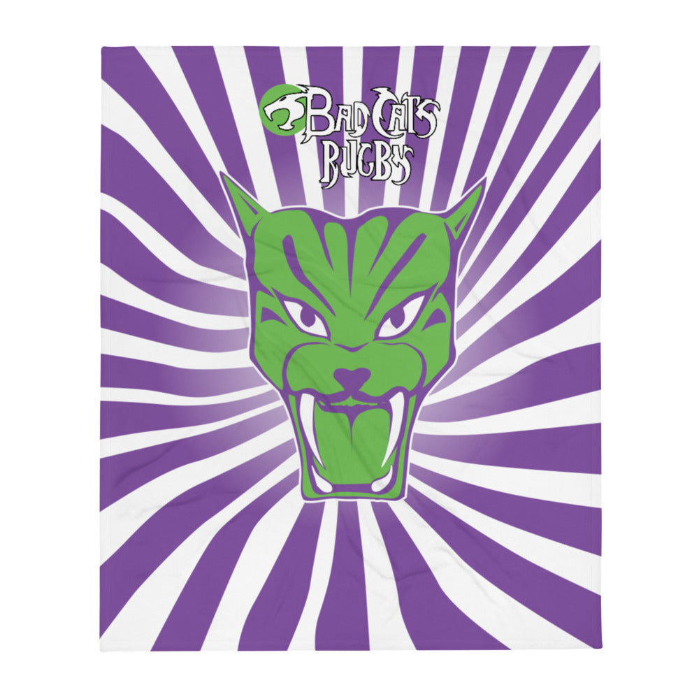 Bad Cats Rugby Throw Blanket